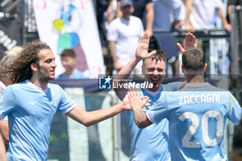 2024-05-12 - Lazio’s Patric celebrates after scoring the goal 1-0 during the Italian Football Championship League A 2023/2024 match between SS Lazio vs Empoli FC at the Olimpic Stadium in Rome on 12  May 2024. - SS LAZIO VS EMPOLI FC - ITALIAN SERIE A - SOCCER