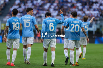 2024-05-19 - Daichi Kamada of SS Lazio celebrates with his teammates after scoring a goal during Serie A 2023/24 football match between FC Internazionale and SS Lazio at Giuseppe Meazza Stadium, Milan, Italy on May 19, 2024 - INTER - FC INTERNAZIONALE VS SS LAZIO - ITALIAN SERIE A - SOCCER