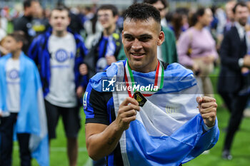 2024-05-19 - Lautaro Martinez of FC Internazionale celebrates during Serie A 2023/24 football match between FC Internazionale and SS Lazio at Giuseppe Meazza Stadium, Milan, Italy on May 19, 2024 - INTER - FC INTERNAZIONALE VS SS LAZIO - ITALIAN SERIE A - SOCCER