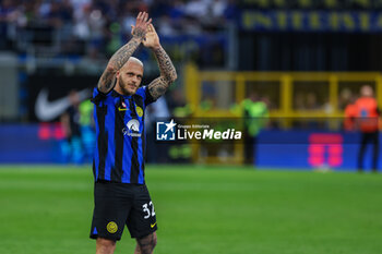 2024-05-19 - Federico Dimarco of FC Internazionale celebrates during Serie A 2023/24 football match between FC Internazionale and SS Lazio at Giuseppe Meazza Stadium, Milan, Italy on May 19, 2024 - INTER - FC INTERNAZIONALE VS SS LAZIO - ITALIAN SERIE A - SOCCER