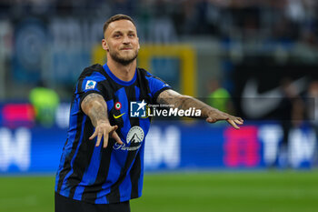 2024-05-19 - Marko Arnautovic of FC Internazionale celebrates during Serie A 2023/24 football match between FC Internazionale and SS Lazio at Giuseppe Meazza Stadium, Milan, Italy on May 19, 2024 - INTER - FC INTERNAZIONALE VS SS LAZIO - ITALIAN SERIE A - SOCCER