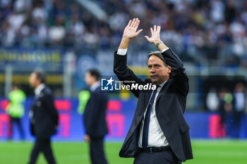 2024-05-19 - Simone Inzaghi Head Coach of FC Internazionale celebrates during Serie A 2023/24 football match between FC Internazionale and SS Lazio at Giuseppe Meazza Stadium, Milan, Italy on May 19, 2024 - INTER - FC INTERNAZIONALE VS SS LAZIO - ITALIAN SERIE A - SOCCER