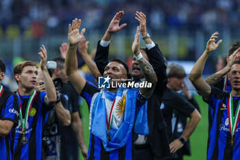 2024-05-19 - Lautaro Martinez of FC Internazionale celebrates during Serie A 2023/24 football match between FC Internazionale and SS Lazio at Giuseppe Meazza Stadium, Milan, Italy on May 19, 2024 - INTER - FC INTERNAZIONALE VS SS LAZIO - ITALIAN SERIE A - SOCCER