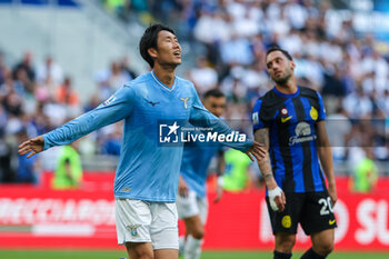 2024-05-19 - Daichi Kamada of SS Lazio celebrates after scoring a goal during Serie A 2023/24 football match between FC Internazionale and SS Lazio at Giuseppe Meazza Stadium, Milan, Italy on May 19, 2024 - INTER - FC INTERNAZIONALE VS SS LAZIO - ITALIAN SERIE A - SOCCER