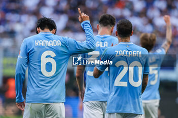 2024-05-19 - Daichi Kamada of SS Lazio celebrates during Serie A 2023/24 football match between FC Internazionale and SS Lazio at Giuseppe Meazza Stadium, Milan, Italy on May 19, 2024 - INTER - FC INTERNAZIONALE VS SS LAZIO - ITALIAN SERIE A - SOCCER