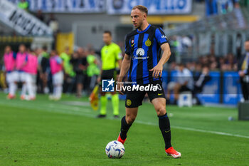 2024-05-19 - Carlos Augusto of FC Internazionale seen in action during Serie A 2023/24 football match between FC Internazionale and SS Lazio at Giuseppe Meazza Stadium, Milan, Italy on May 19, 2024 - INTER - FC INTERNAZIONALE VS SS LAZIO - ITALIAN SERIE A - SOCCER