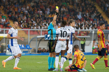 2024-05-18 - El Bilal Toure of Atalanta receives a yellow card - US LECCE VS ATALANTA BC - ITALIAN SERIE A - SOCCER