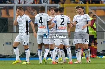 2024-05-18 - Charles De Ketelaere of Atalanta celebrates after scoring a goal with teammates - US LECCE VS ATALANTA BC - ITALIAN SERIE A - SOCCER