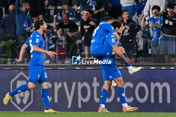 2024-05-26 - Empoli FC's forward Matteo Cancellieri celebrates after scoring a goal with his teammates - EMPOLI FC VS AS ROMA - ITALIAN SERIE A - SOCCER