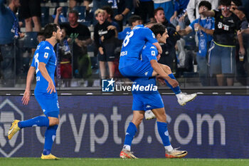 2024-05-26 - Empoli FC's forward Matteo Cancellieri celebrates after scoring a goal with his teammates - EMPOLI FC VS AS ROMA - ITALIAN SERIE A - SOCCER