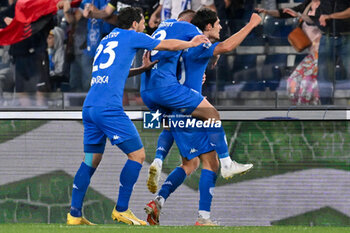 2024-05-26 - Empoli FC's forward Matteo Cancellieri celebrates after scoring a goal with his teammates - EMPOLI FC VS AS ROMA - ITALIAN SERIE A - SOCCER