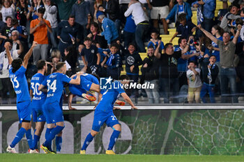 2024-05-26 - Empoli FC's forward Matteo Cancellieri celebrates after scoring a goal with his teammates - EMPOLI FC VS AS ROMA - ITALIAN SERIE A - SOCCER