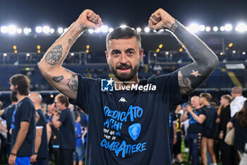 2024-05-26 - Empoli FC's forward Francesco Caputo celebrates the victory - EMPOLI FC VS AS ROMA - ITALIAN SERIE A - SOCCER