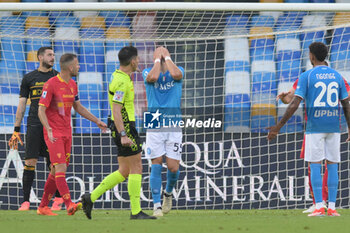 2024-05-26 - Leo Ostigard of SSC Napoli gestures during the Serie A Match between SSC Napoli vs US Lecce at Diego Armando Maradona Stadium - SSC NAPOLI VS US LECCE - ITALIAN SERIE A - SOCCER