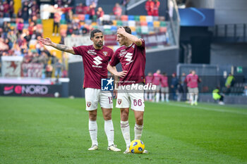 2024-03-16 - Torino's Ricardo Rodriguez and Torino's Gvidas Gineitis at free kick - UDINESE CALCIO VS TORINO FC - ITALIAN SERIE A - SOCCER