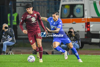 2024-04-06 - Raoul Bellanova (Torino) hampered by Giuseppe Pezzella (Empoli) - EMPOLI FC VS TORINO FC - ITALIAN SERIE A - SOCCER
