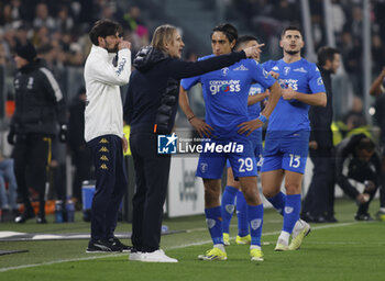 2024-01-27 - Davide Nicola manager of Empoli Fc speaking with Youssef Maleh of Empoli Fc during the Italian Serie A, football match between Juvetus Fc and Empoli Fc, on 27 January 2024 at Allianz Stadium, Turin, Italy. Photo Nderim Kaceli
 - JUVENTUS FC VS EMPOLI FC - ITALIAN SERIE A - SOCCER