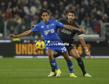 2024-01-27 - Youssef Maleh of Empoli Fc and Manuel Locatelli of Juventus during the Italian Serie A, football match between Juvetus Fc and Empoli Fc, on 27 January 2024 at Allianz Stadium, Turin, Italy. Photo Nderim Kaceli
 - JUVENTUS FC VS EMPOLI FC - ITALIAN SERIE A - SOCCER