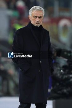 2024-01-07 - Jose' Mourinho head coach of Roma looks on during the Italian championship Serie A football match between AS Roma and Atalanta BC on January 7, 2024 at Stadio Olimpico in Rome, Italy - FOOTBALL - ITALIAN CHAMP - ROMA V ATALANTA - ITALIAN SERIE A - SOCCER