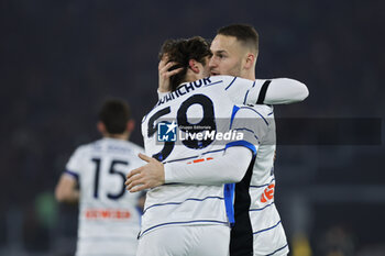 2024-01-07 - Teun Koopmeiners of Atalanta celebrates after scoring 0-1 goal during the Italian championship Serie A football match between AS Roma and Atalanta BC on January 7, 2024 at Stadio Olimpico in Rome, Italy - FOOTBALL - ITALIAN CHAMP - ROMA V ATALANTA - ITALIAN SERIE A - SOCCER
