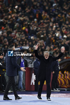 2024-01-07 - Jose' Mourinho head coach of Roma reacts during the Italian championship Serie A football match between AS Roma and Atalanta BC on January 7, 2024 at Stadio Olimpico in Rome, Italy - FOOTBALL - ITALIAN CHAMP - ROMA V ATALANTA - ITALIAN SERIE A - SOCCER