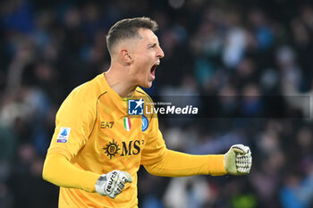 2024-01-13 - Pierluigi Gollini of SSC Napoli rejoices after SSC Napoli scoring a goal of 2-1 during Serie A between SSC Napoli vs US Salernitana 1919 at Diego Armando Maradona Stadium - SSC NAPOLI VS US SALERNITANA - ITALIAN SERIE A - SOCCER