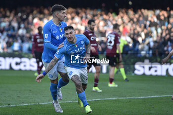 2024-01-13 - Matteo Politano of SSC Napoli rejoices after scoring a goal of 1-1 during Serie A between SSC Napoli vs US Salernitana 1919 at Diego Armando Maradona Stadium - SSC NAPOLI VS US SALERNITANA - ITALIAN SERIE A - SOCCER
