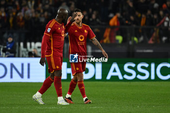 2024-01-20 - Lorenzo Pellegrini of A.S. Roma celebrates after scoring 2-0 during the 21th day of the Serie A Championship between A.S. Roma vs Hellas Verona F.C., 20 January, 2024 at the Olympic Stadium in Rome, Italy. - AS ROMA VS HELLAS VERONA FC - ITALIAN SERIE A - SOCCER