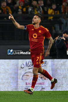 2024-01-20 - Lorenzo Pellegrini of A.S. Roma celebrates after scoring 2-0 during the 21th day of the Serie A Championship between A.S. Roma vs Hellas Verona F.C., 20 January, 2024 at the Olympic Stadium in Rome, Italy. - AS ROMA VS HELLAS VERONA FC - ITALIAN SERIE A - SOCCER