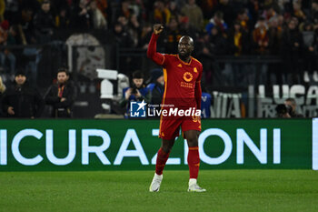 2024-01-20 - Romelu Lukaku of A.S. Roma celebrates after scoring 1-0 during the 21th day of the Serie A Championship between A.S. Roma vs Hellas Verona F.C., 20 January, 2024 at the Olympic Stadium in Rome, Italy. - AS ROMA VS HELLAS VERONA FC - ITALIAN SERIE A - SOCCER