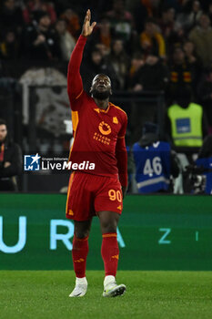 2024-01-20 - Romelu Lukaku of A.S. Roma celebrates after scoring 1-0 during the 21th day of the Serie A Championship between A.S. Roma vs Hellas Verona F.C., 20 January, 2024 at the Olympic Stadium in Rome, Italy. - AS ROMA VS HELLAS VERONA FC - ITALIAN SERIE A - SOCCER