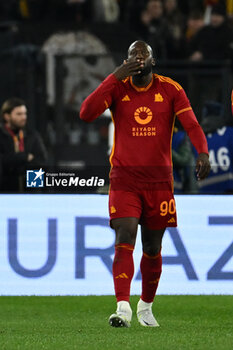 2024-01-20 - Romelu Lukaku of A.S. Roma celebrates after scoring 1-0 during the 21th day of the Serie A Championship between A.S. Roma vs Hellas Verona F.C., 20 January, 2024 at the Olympic Stadium in Rome, Italy. - AS ROMA VS HELLAS VERONA FC - ITALIAN SERIE A - SOCCER