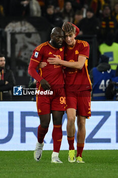 2024-01-20 - Romelu Lukaku of A.S. Roma celebrates after scoring 1-0 during the 21th day of the Serie A Championship between A.S. Roma vs Hellas Verona F.C., 20 January, 2024 at the Olympic Stadium in Rome, Italy. - AS ROMA VS HELLAS VERONA FC - ITALIAN SERIE A - SOCCER