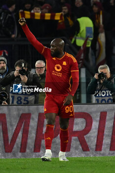 2024-01-20 - Romelu Lukaku of A.S. Roma celebrates after scoring 1-0 during the 21th day of the Serie A Championship between A.S. Roma vs Hellas Verona F.C., 20 January, 2024 at the Olympic Stadium in Rome, Italy. - AS ROMA VS HELLAS VERONA FC - ITALIAN SERIE A - SOCCER