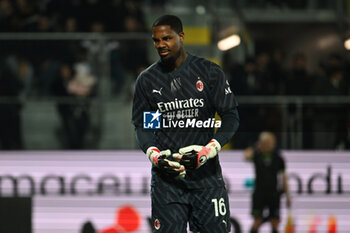 2024-02-03 - Mike Maignan of A.C. Milan during the 23th day of the Serie A Championship between Frosinone Calcio vs A.C. Milan, 3 February 2024 at the Benito Stirpe Stadium, Frosinone, Italy. - FROSINONE CALCIO VS AC MILAN - ITALIAN SERIE A - SOCCER