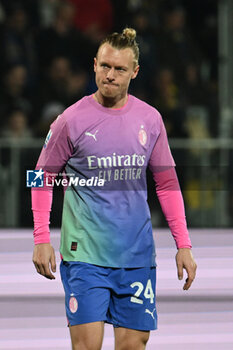 2024-02-03 - Simon Kjaer of A.C. Milan during the 23th day of the Serie A Championship between Frosinone Calcio vs A.C. Milan, 3 February 2024 at the Benito Stirpe Stadium, Frosinone, Italy. - FROSINONE CALCIO VS AC MILAN - ITALIAN SERIE A - SOCCER