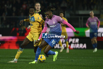 2024-02-03 - Demba Seck of Frosinone Calcio and Rafael Leao of A.C. Milan during the 23th day of the Serie A Championship between Frosinone Calcio vs A.C. Milan, 3 February 2024 at the Benito Stirpe Stadium, Frosinone, Italy. - FROSINONE CALCIO VS AC MILAN - ITALIAN SERIE A - SOCCER