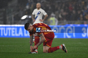 2024-02-10 - Gianluca Mancini of A.S. Roma during the 24th day of the Serie A Championship between A.S. Roma vs F.C. Inter, 10 February, 2024 at the Olympic Stadium in Rome, Italy. - AS ROMA VS INTER - FC INTERNAZIONALE - ITALIAN SERIE A - SOCCER