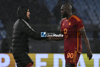 2024-02-10 - Lorenzo Pellegrini and Romelu Lukaku of A.S. Roma during the 24th day of the Serie A Championship between A.S. Roma vs F.C. Inter, 10 February, 2024 at the Olympic Stadium in Rome, Italy. - AS ROMA VS INTER - FC INTERNAZIONALE - ITALIAN SERIE A - SOCCER