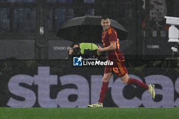 2024-02-10 - Stephan El Shaarawy of A.S. Roma celebrates after scoring 2-1 during the 24th day of the Serie A Championship between A.S. Roma vs F.C. Inter, 10 February, 2024 at the Olympic Stadium in Rome, Italy. - AS ROMA VS INTER - FC INTERNAZIONALE - ITALIAN SERIE A - SOCCER