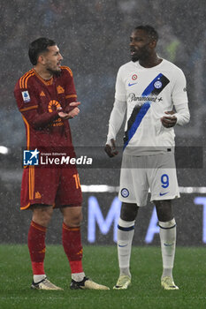 2024-02-10 - Leandro Paredes of A.S. Roma and Marcus Thuram of F.C. Inter during the 24th day of the Serie A Championship between A.S. Roma vs F.C. Inter, 10 February, 2024 at the Olympic Stadium in Rome, Italy. - AS ROMA VS INTER - FC INTERNAZIONALE - ITALIAN SERIE A - SOCCER
