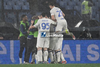 2024-02-10 - F.C. Internazionale Milano celebrates after scoring 2-3 during the 24th day of the Serie A Championship between A.S. Roma vs F.C. Inter, 10 February, 2024 at the Olympic Stadium in Rome, Italy. - AS ROMA VS INTER - FC INTERNAZIONALE - ITALIAN SERIE A - SOCCER