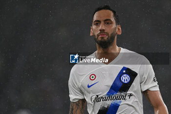 2024-02-10 - Hakan Calhanoglu of F.C. Inter during the 24th day of the Serie A Championship between A.S. Roma vs F.C. Inter, 10 February, 2024 at the Olympic Stadium in Rome, Italy. - AS ROMA VS INTER - FC INTERNAZIONALE - ITALIAN SERIE A - SOCCER
