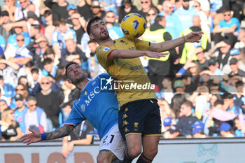 2024-02-17 - Matteo Politano of SSC Napoli competes for the ball with Albert Guomundsson during Serie A Match between SSC Napoli vs Genoa CFC at Diego Armando Maradona Stadium - SSC NAPOLI VS GENOA CFC - ITALIAN SERIE A - SOCCER