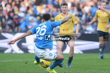 2024-02-17 - Cyril Ngonge of SSC Napoli scores goal 1-1during Serie A Match between SSC Napoli vs Genoa CFC at Diego Armando Maradona Stadium - SSC NAPOLI VS GENOA CFC - ITALIAN SERIE A - SOCCER