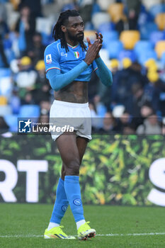 2024-02-17 - Zambo Anguissa of SSC Napoli greets his fans at the end of the race during the Serie A match between SSC Napoli vs Genoa CFC at Diego Armando Maradona Stadium - SSC NAPOLI VS GENOA CFC - ITALIAN SERIE A - SOCCER