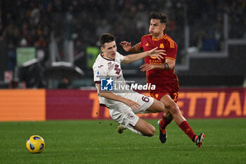 2024-02-26 - Gvidas Gineitis of Torino F.C. and Paulo Dybala of A.S. Roma during the 26th day of the Serie A Championship between A.S. Roma vs Torino F.C., 26 February, 2024 at the Olympic Stadium in Rome, Italy. - AS ROMA VS TORINO FC - ITALIAN SERIE A - SOCCER