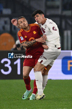 2024-02-26 - Angelino of A.S. Roma and Raoul Bellanova of Torino F.C. during the 26th day of the Serie A Championship between A.S. Roma vs Torino F.C., 26 February, 2024 at the Olympic Stadium in Rome, Italy. - AS ROMA VS TORINO FC - ITALIAN SERIE A - SOCCER
