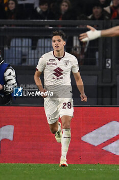 2024-02-26 - Samuele Ricci of Torino F.C. celebrates after scoring the gol of 3-2 during the 26th day of the Serie A Championship between A.S. Roma vs Torino F.C., 26 February, 2024 at the Olympic Stadium in Rome, Italy. - AS ROMA VS TORINO FC - ITALIAN SERIE A - SOCCER
