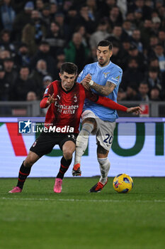 01/03/2024 - Christian Pulisic of A.C. Milan and Mattia Zaccagni of S.S. Lazio during the 27th day of the Serie A Championship between S.S. Lazio vs A.C. Milan, 1 March 2024 at the Olympic Stadium in Rome. - SS LAZIO VS AC MILAN - SERIE A - CALCIO